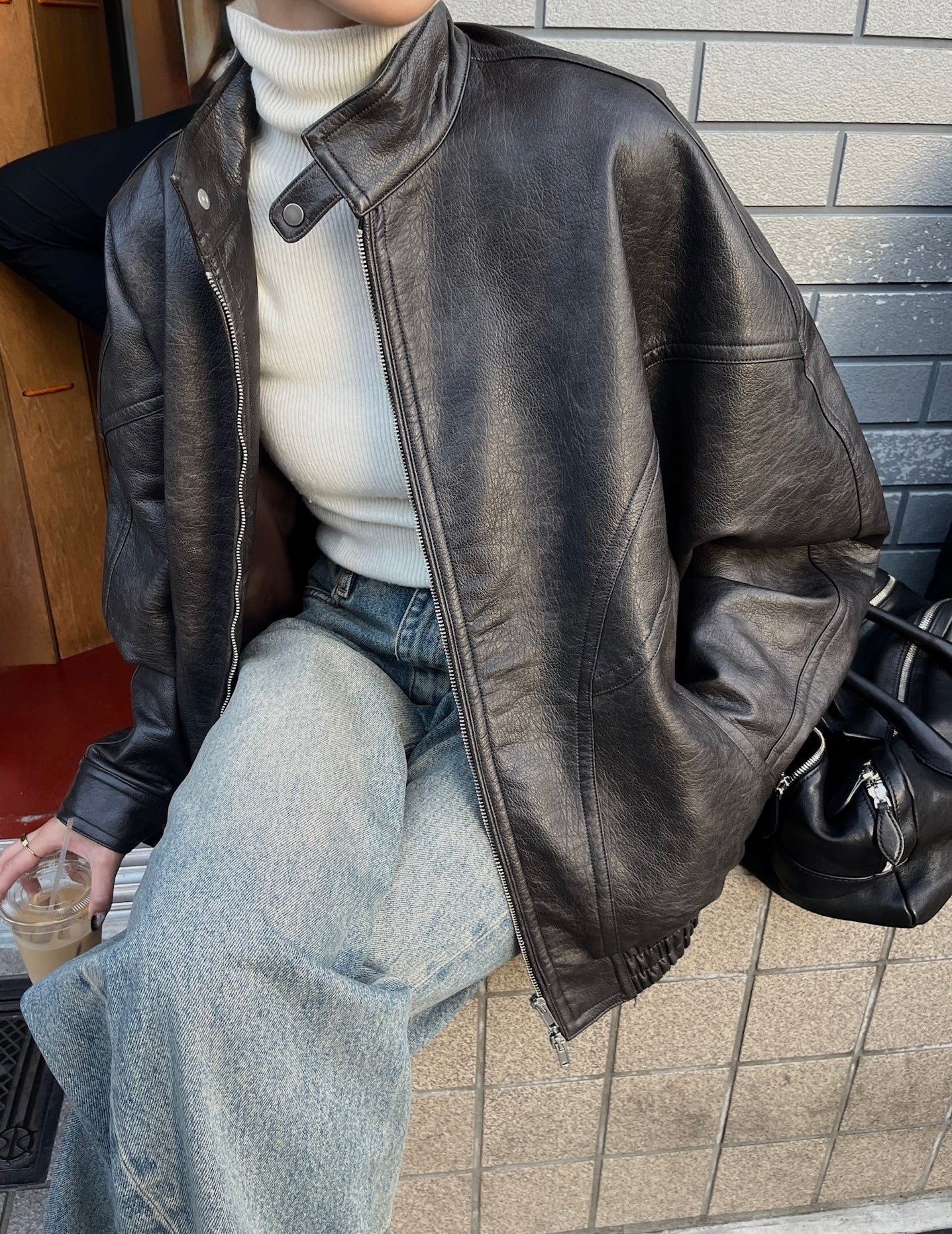 FAKE LEATHER BIG JACKET | efu(エフ)official通販サイト – efu official