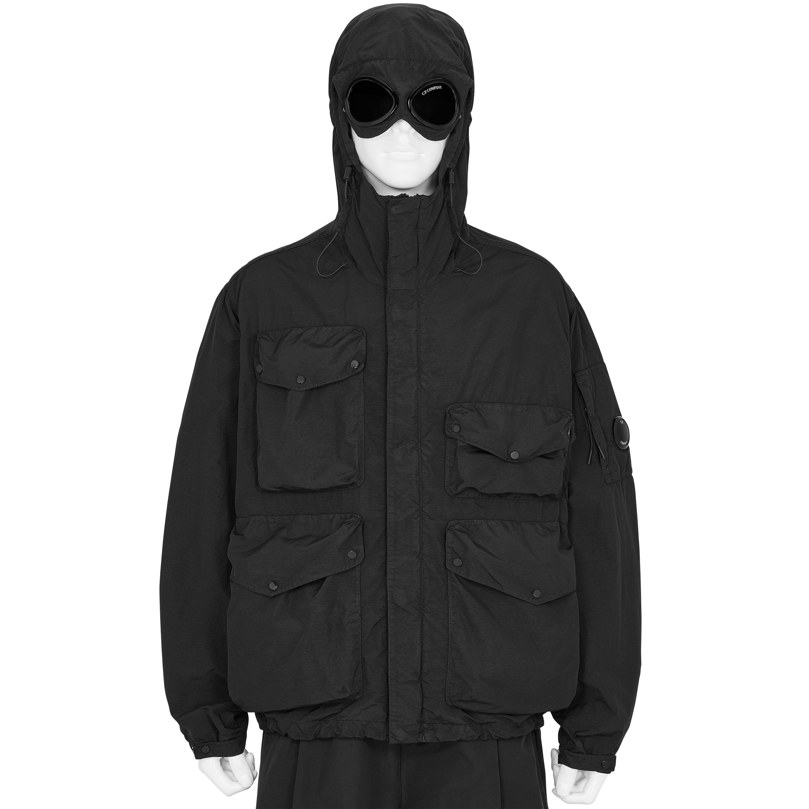 FLATT NYLON GOGGLE JACKET BLACK - C.P. COMPANY(シーピー カンパニー