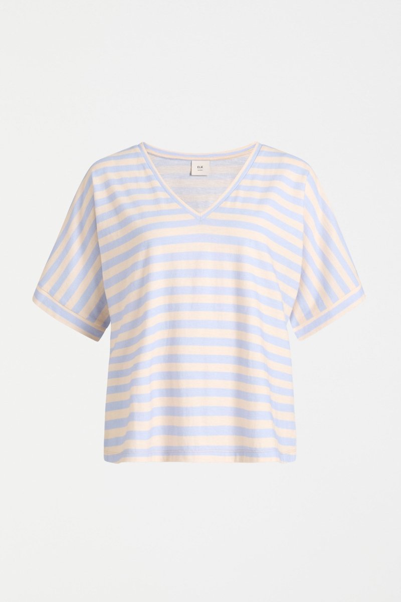Shop The Seter Organic Cotton V-Neck Striped Tee | ELK AU