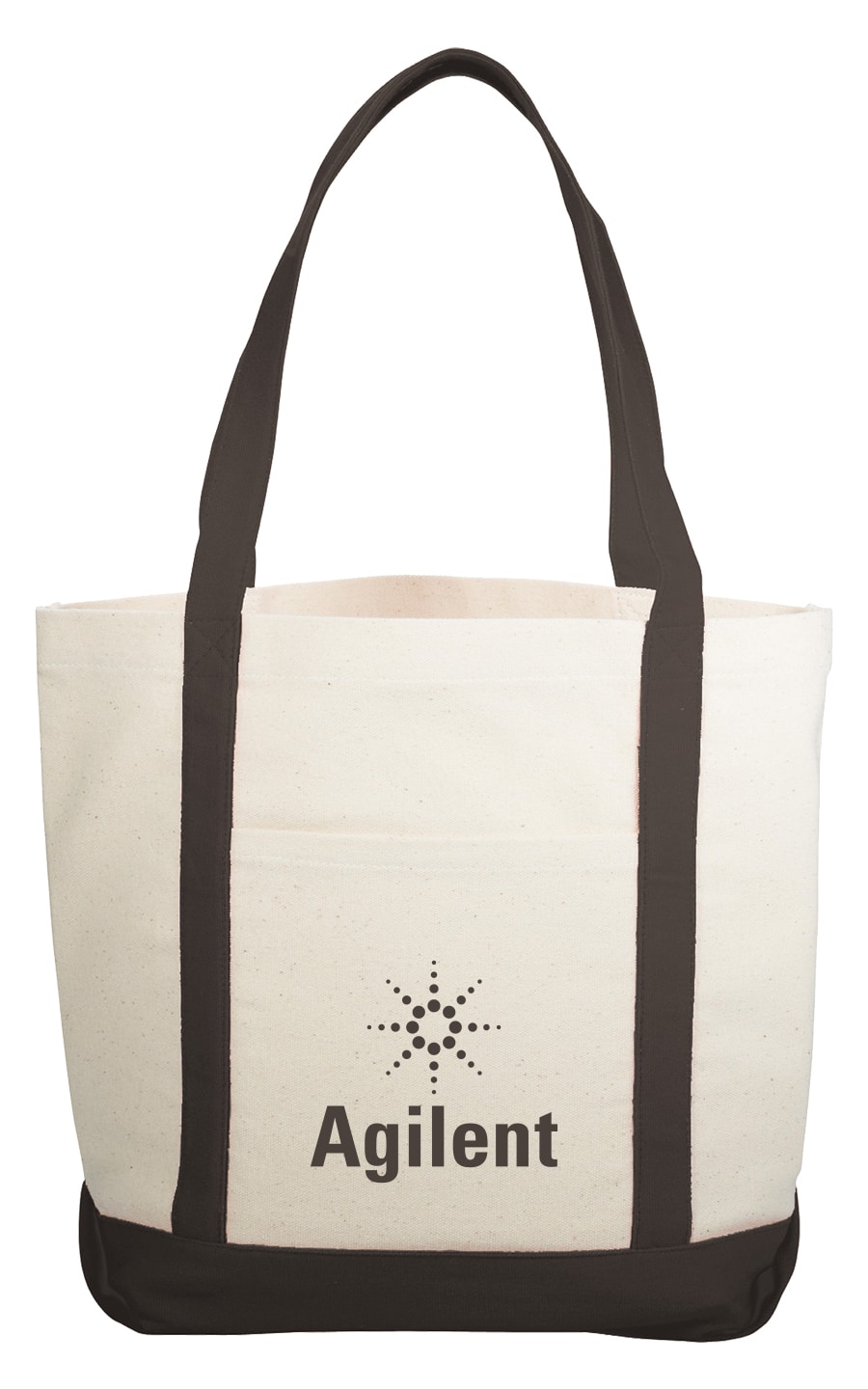 Natural Cotton Canvas Tote with color handles and front pocket