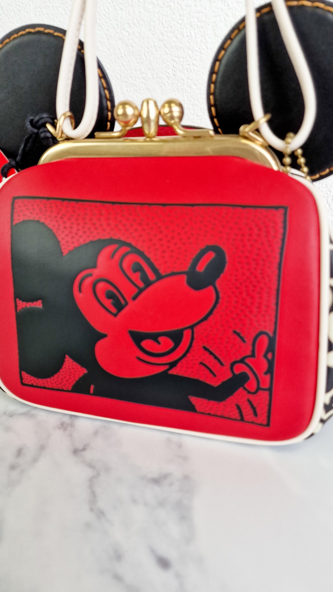 Coach 1941 Disney x Keith Haring Mickey Mouse Ears Kisslock Bag