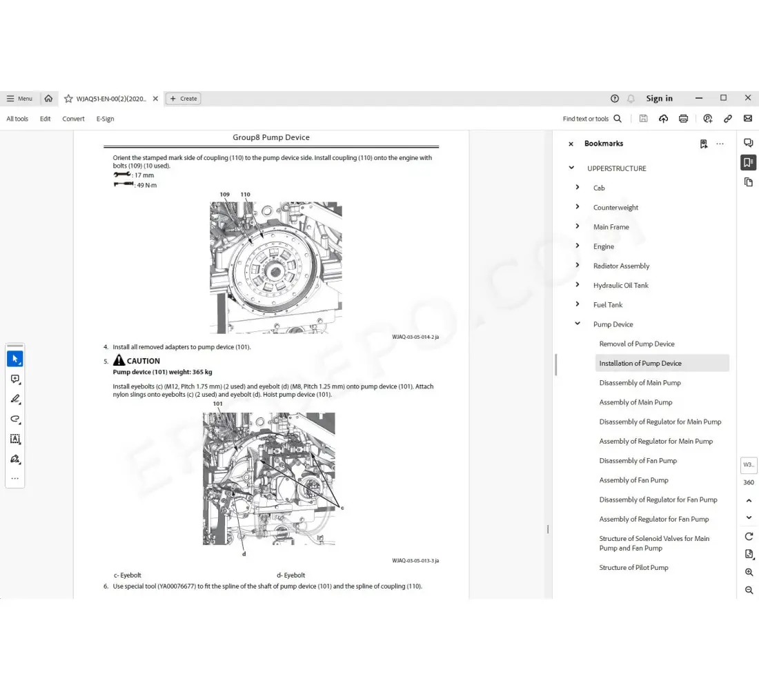 Hitachi excavator ZX490LCH-7 parts + service manual