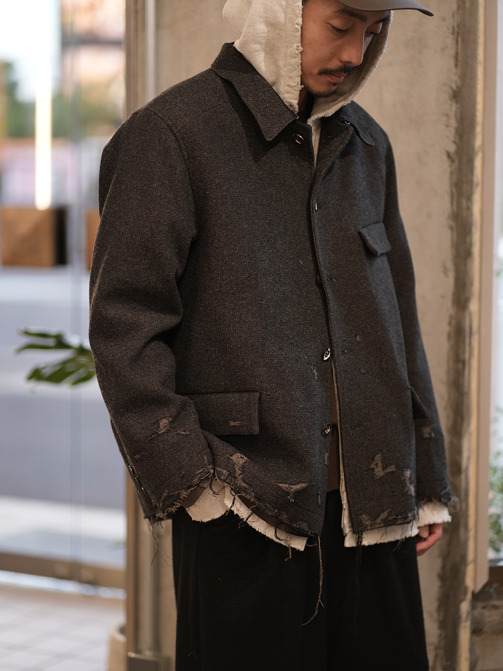 ANCELLM/exclusive】TWEED CRASH JACKET(GRAY)