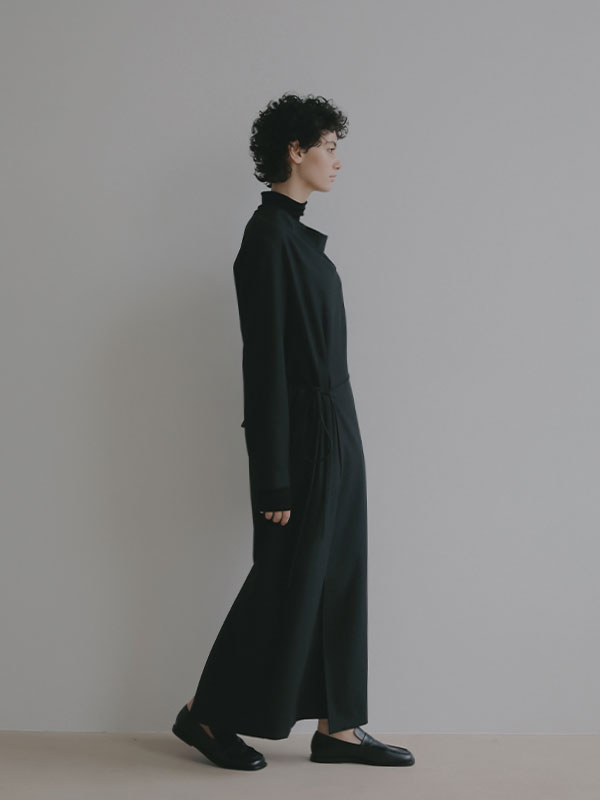 ウーステッドドレープネックワンピース(S BLACK): ワンピース │ ETRE