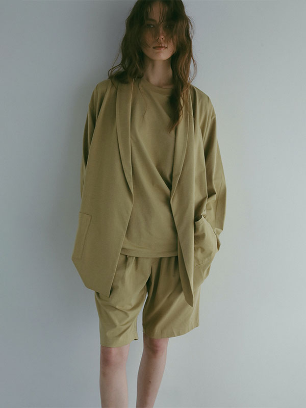 three dots パウダリーコットンショートパンツ(M OFF WHITE): ボトムス