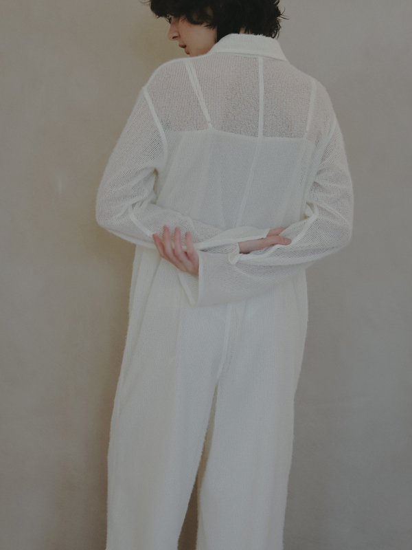 ブラッシュドチュールオールインワン(S OFF WHITE): ワンピース