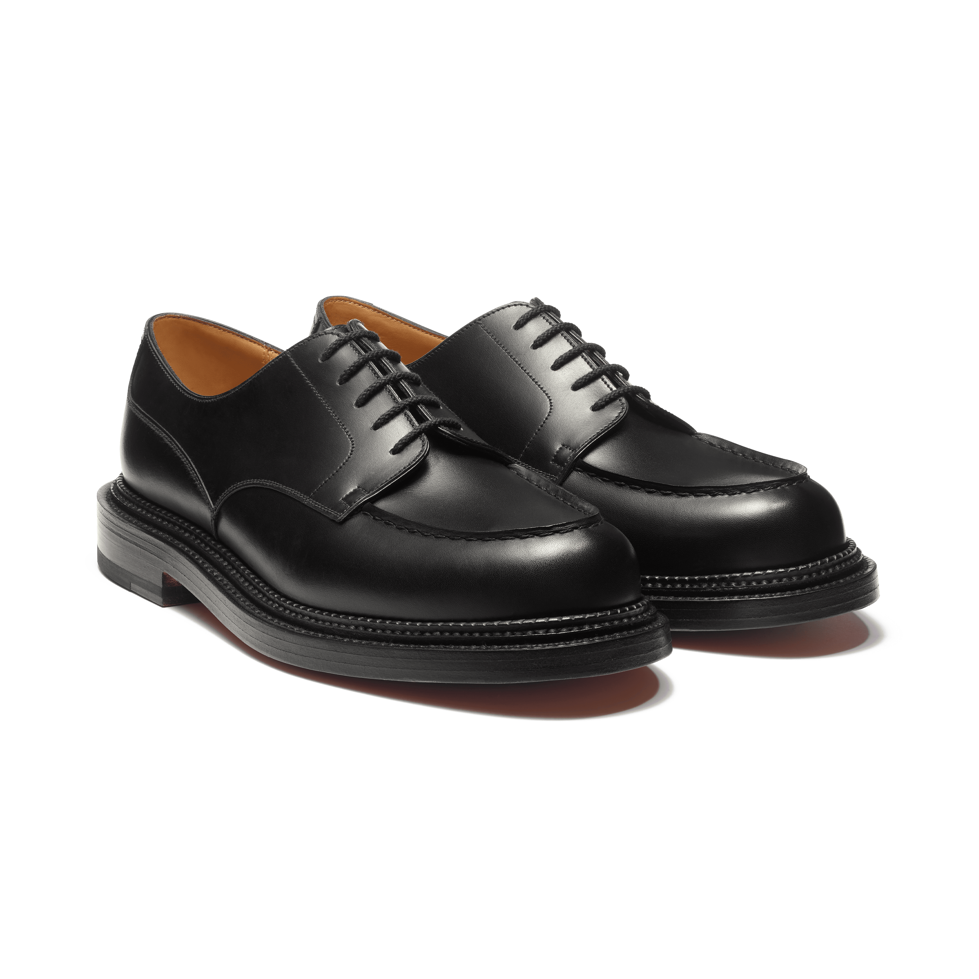 Men's Black Leather Triple Sole Golf Derby – J.M. Weston