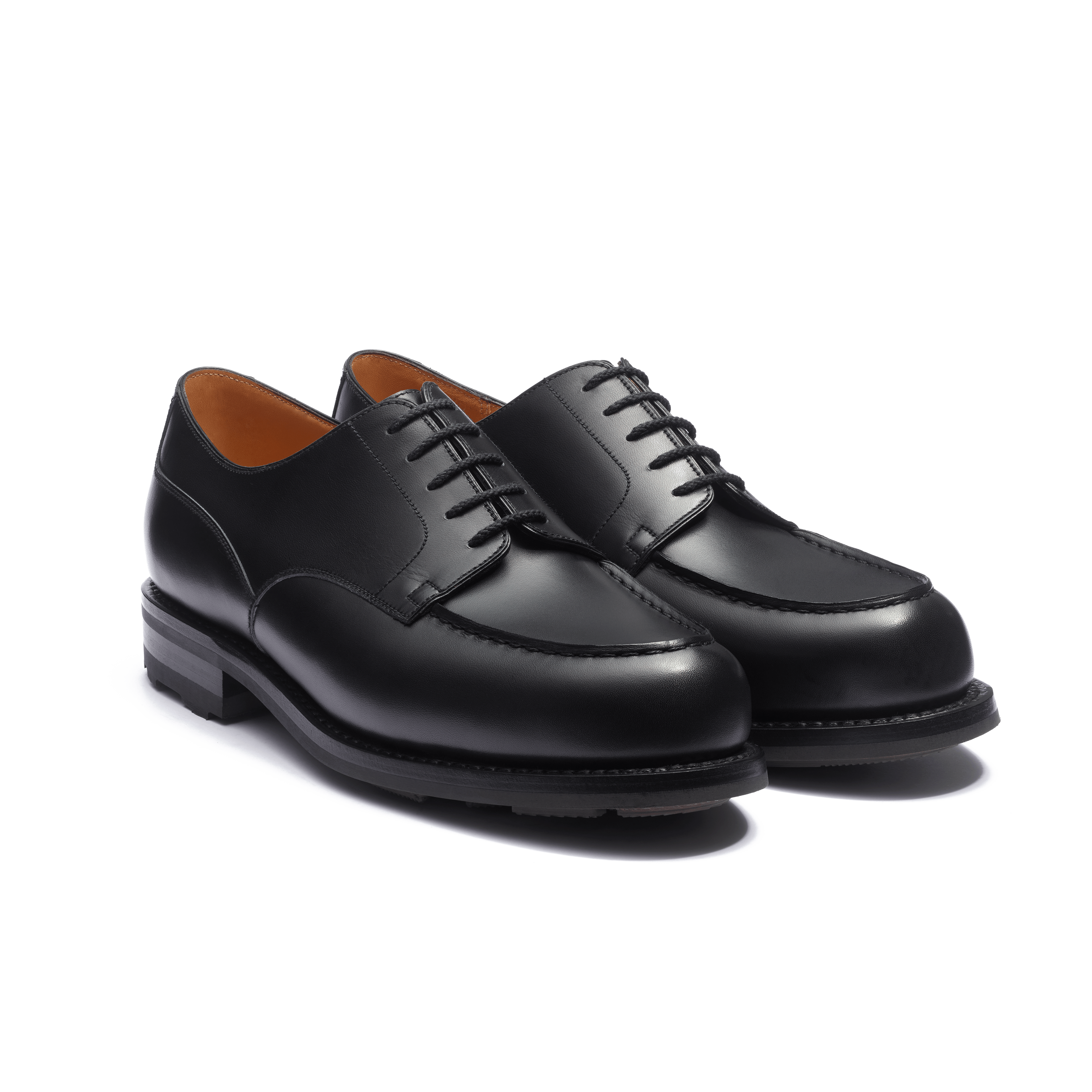 Men's Black Leather Golf Derby – J.M. Weston