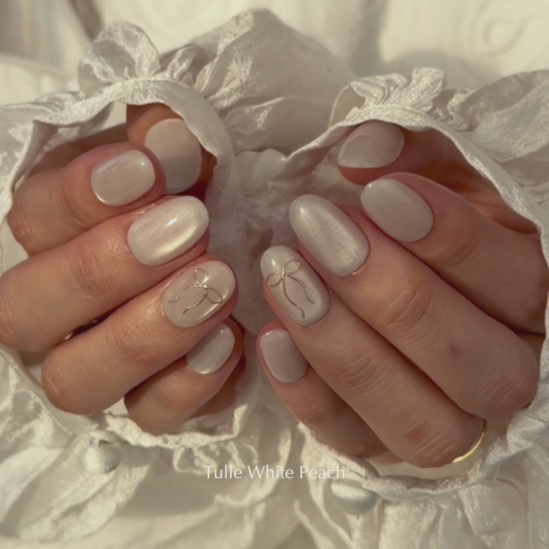 K Tulle White Peach