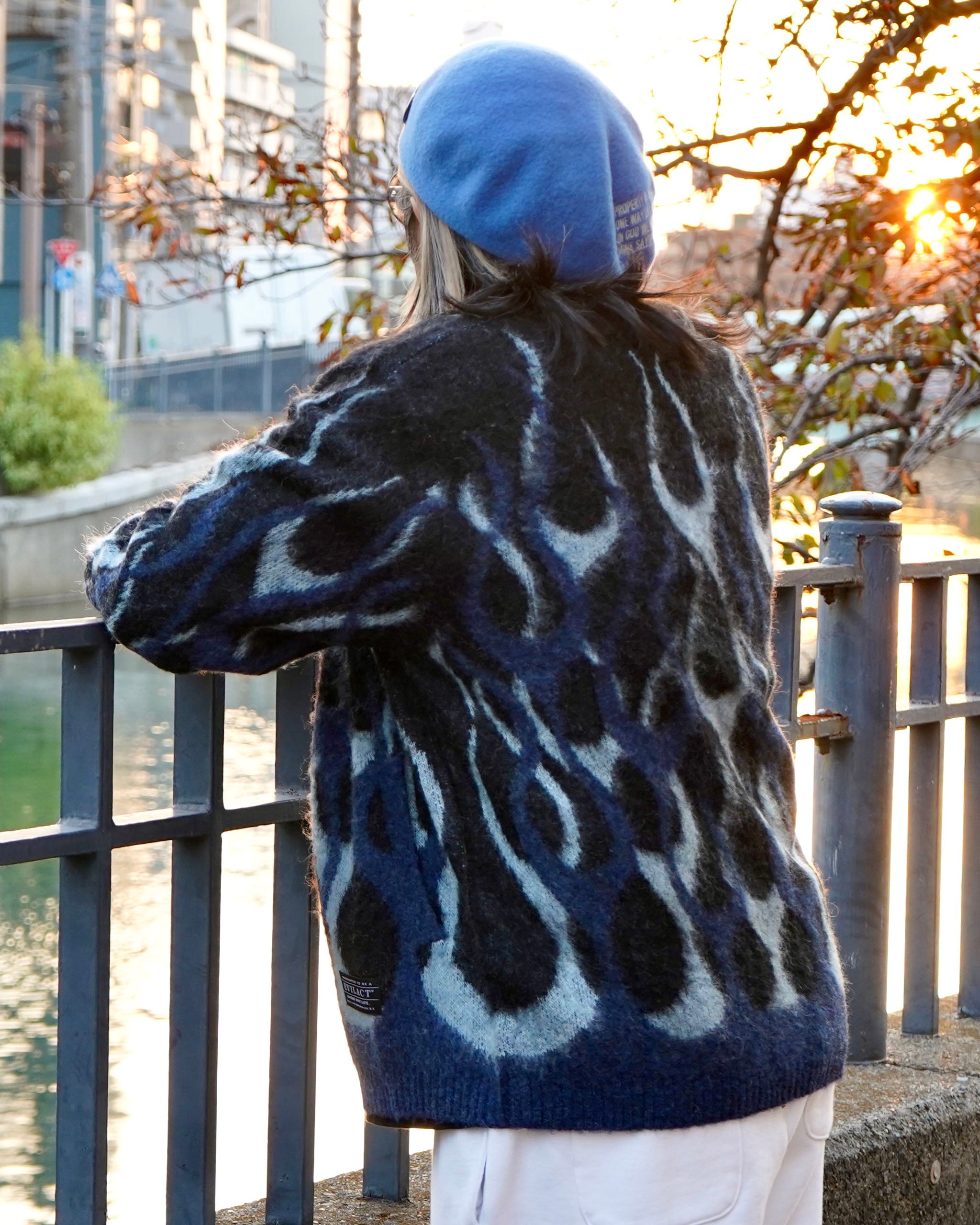 EVILACT FLAMES MOHAIR CARDIGAN burgundy | EVILACT (イーブルアクト