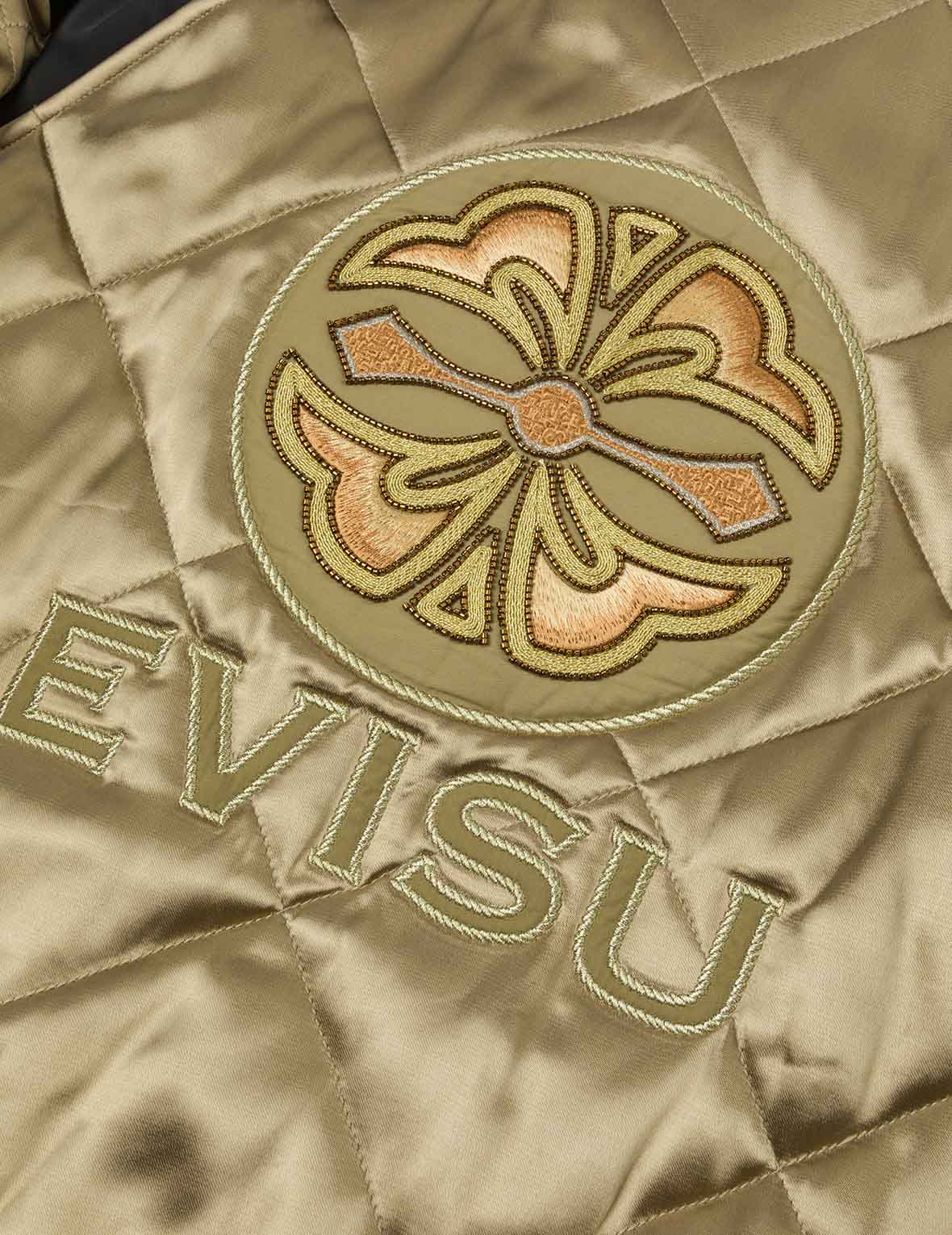 家紋ビーズ刺繍リラックスフィットパッド入りスカジャン – EVISU