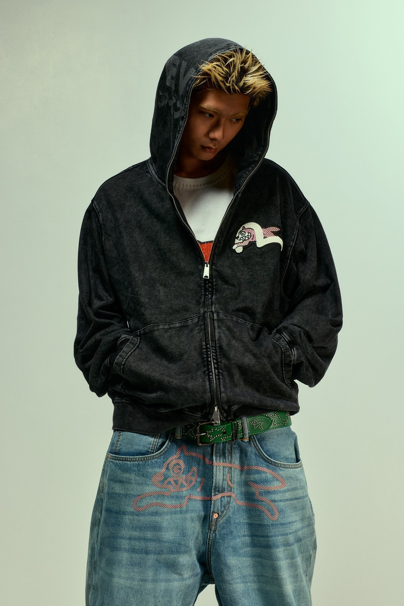 EVISU X ICECREAM カモメ ジップアップフーディー