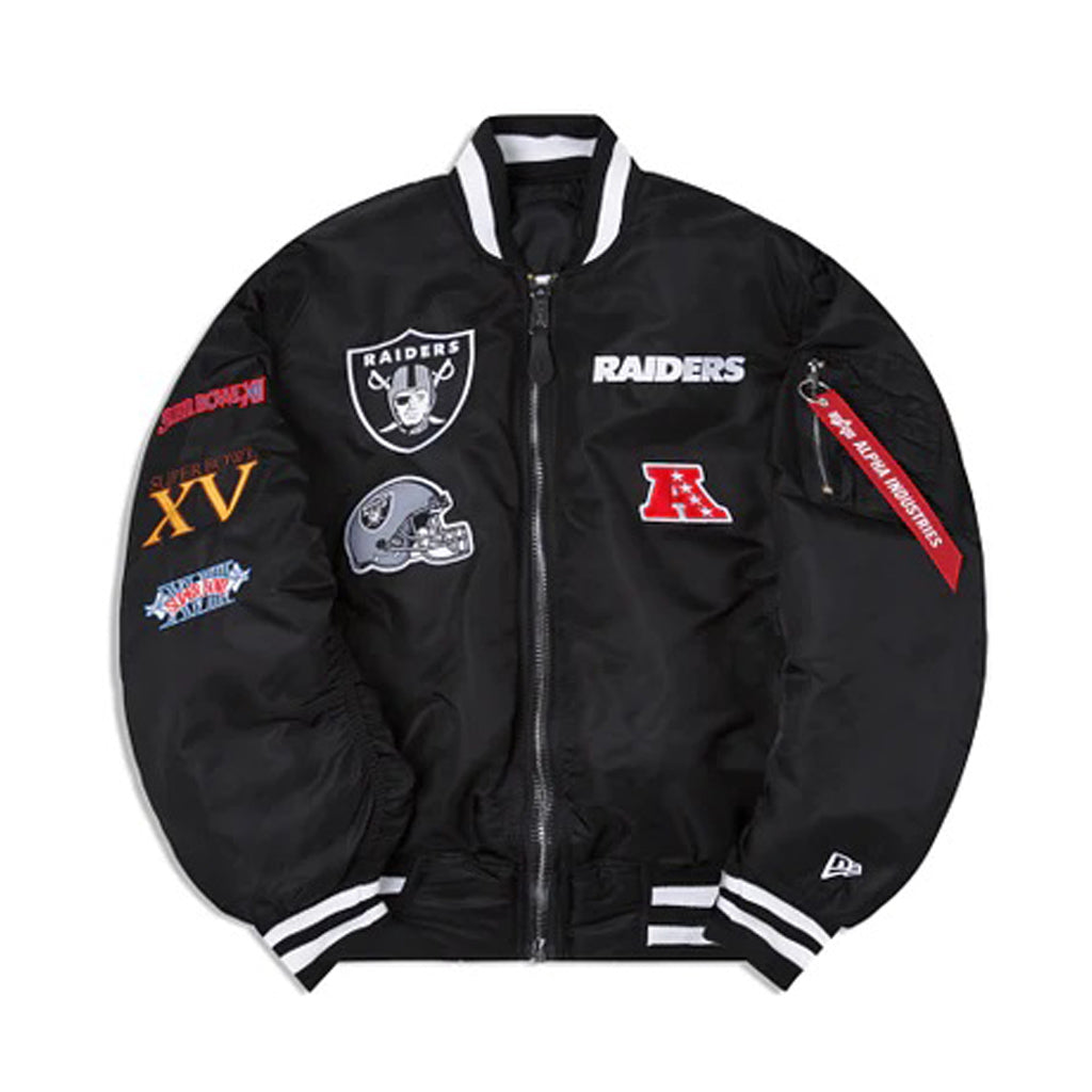 Black Las Vegas Raiders Alpha Industries X New Era Reversible MA-1