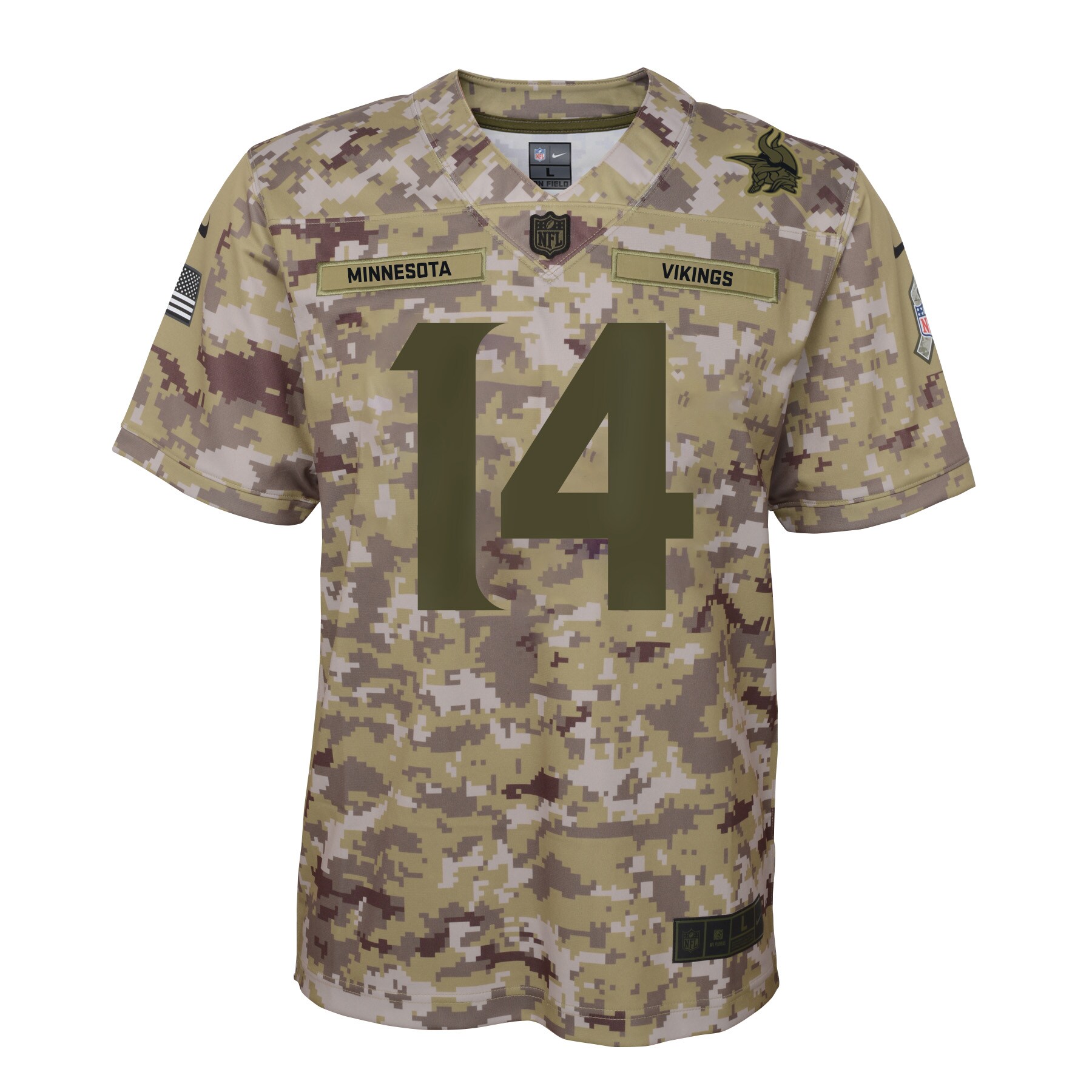 Youth Minnesota Vikings Stefon Diggs Nike Camo Salute to Service