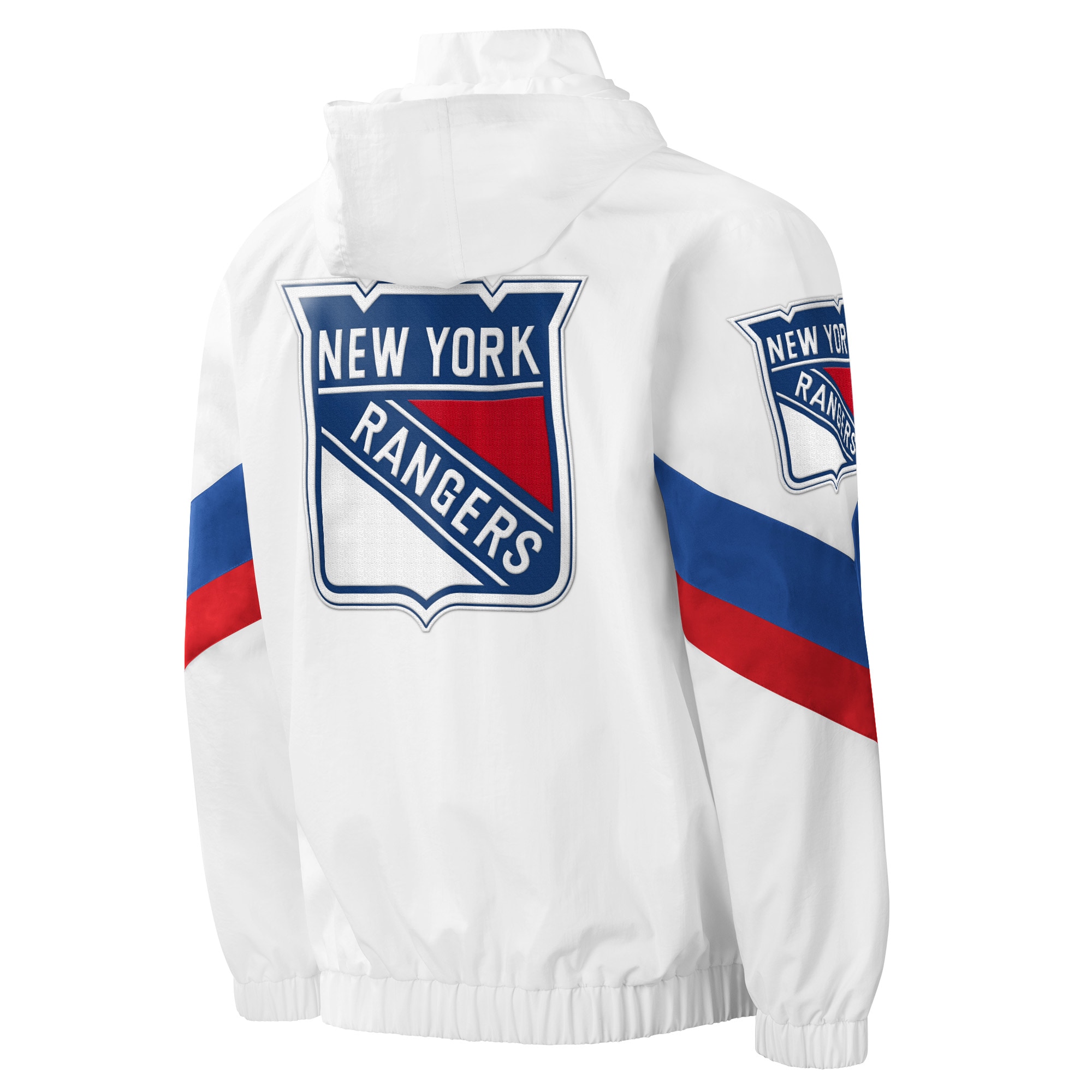 Men's New York Rangers Starter White Enforcer Half-Zip Windbreaker