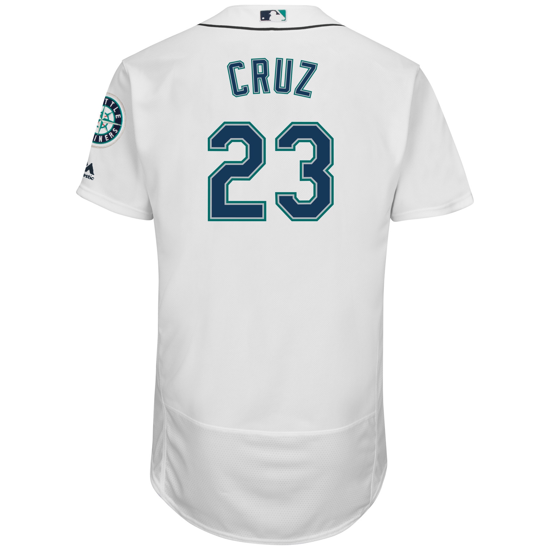 Men's Seattle Mariners Nelson Cruz Majestic Home White Flex Base
