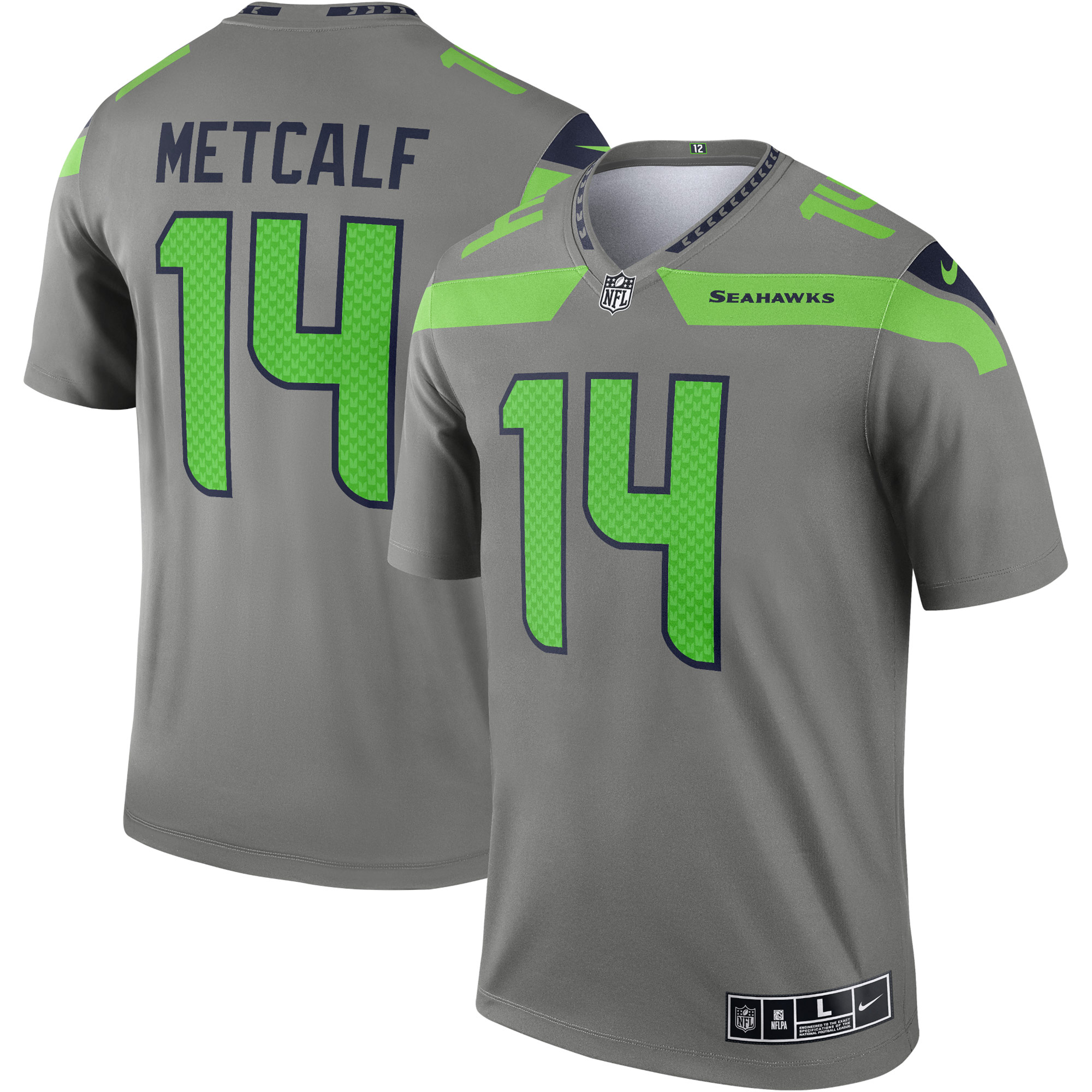 Men's Nike DK Metcalf Steel Seattle Seahawks Inverted Legend