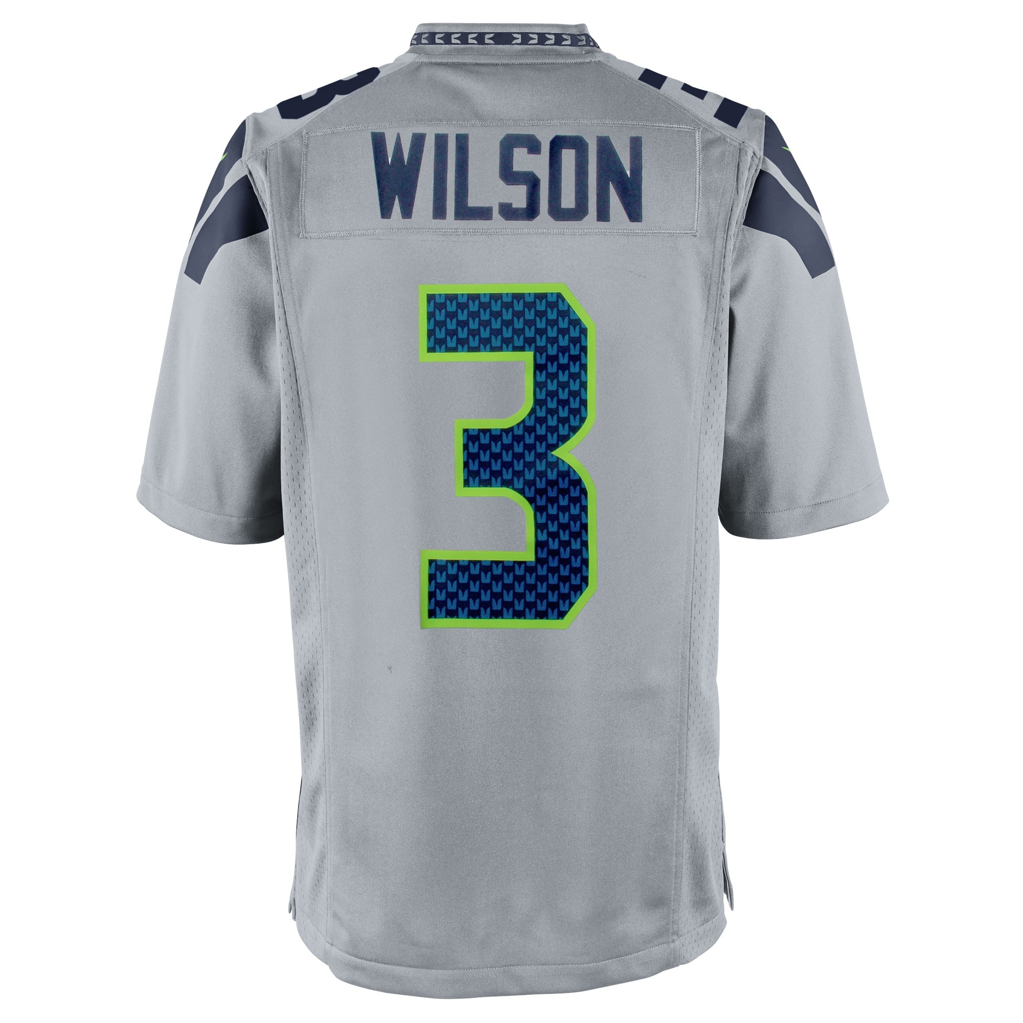 Mens Seattle Seahawks Russell Wilson Nike Gray Alternate Game Jersey