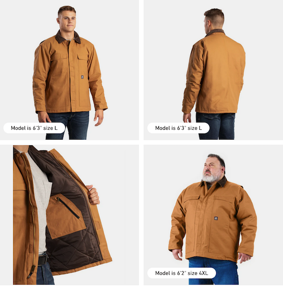 CH416BD Heritage Duck Chore Coat - Brown - Berne Work Clothes