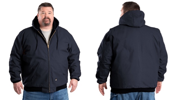 HJ51ND Heritage Duck Hooded Active Work Jacket - Navy - Berne Work