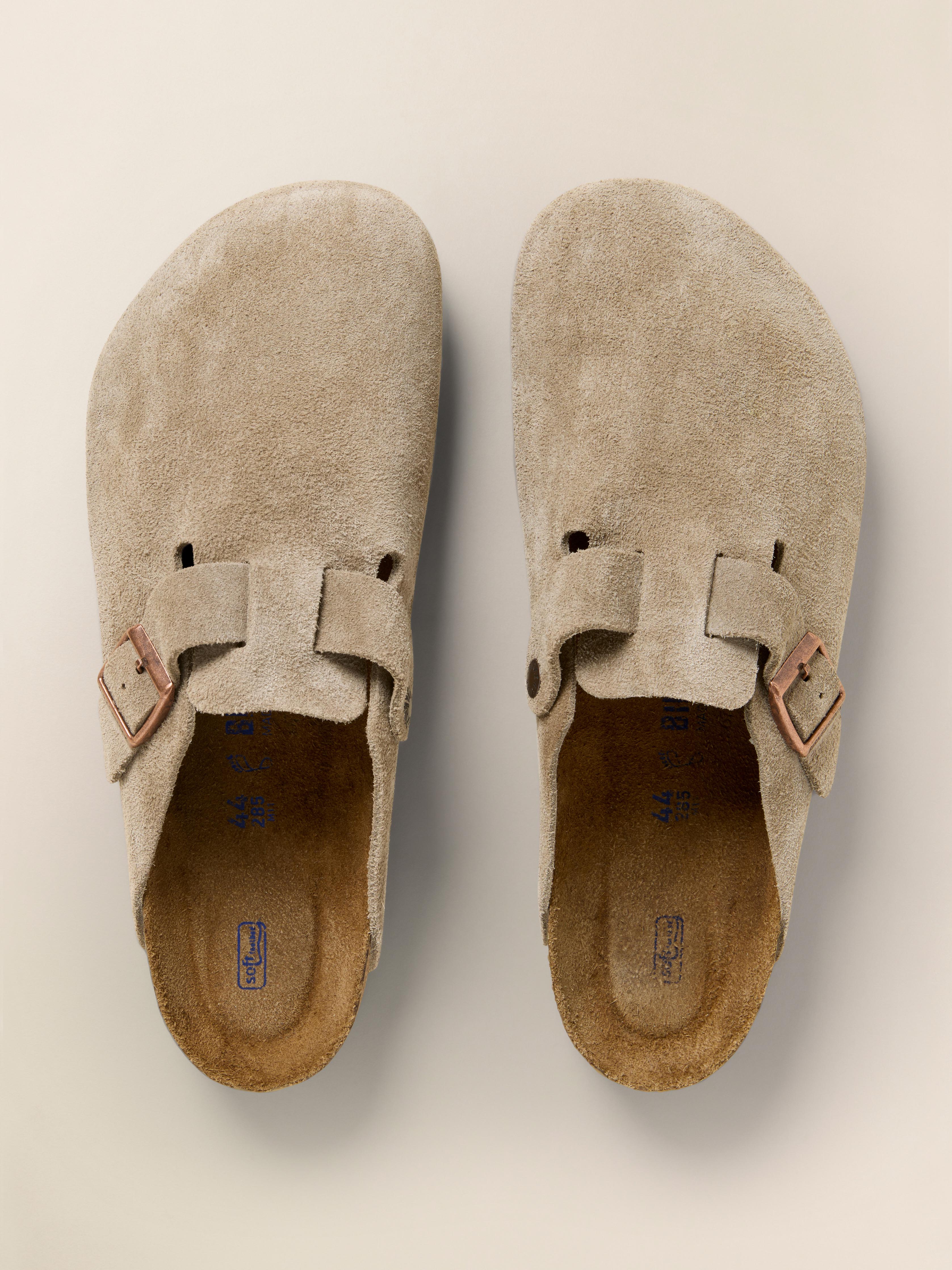 Men's Birkenstock Boston Clog Soft Footbed - Taupe | Faherty Brand