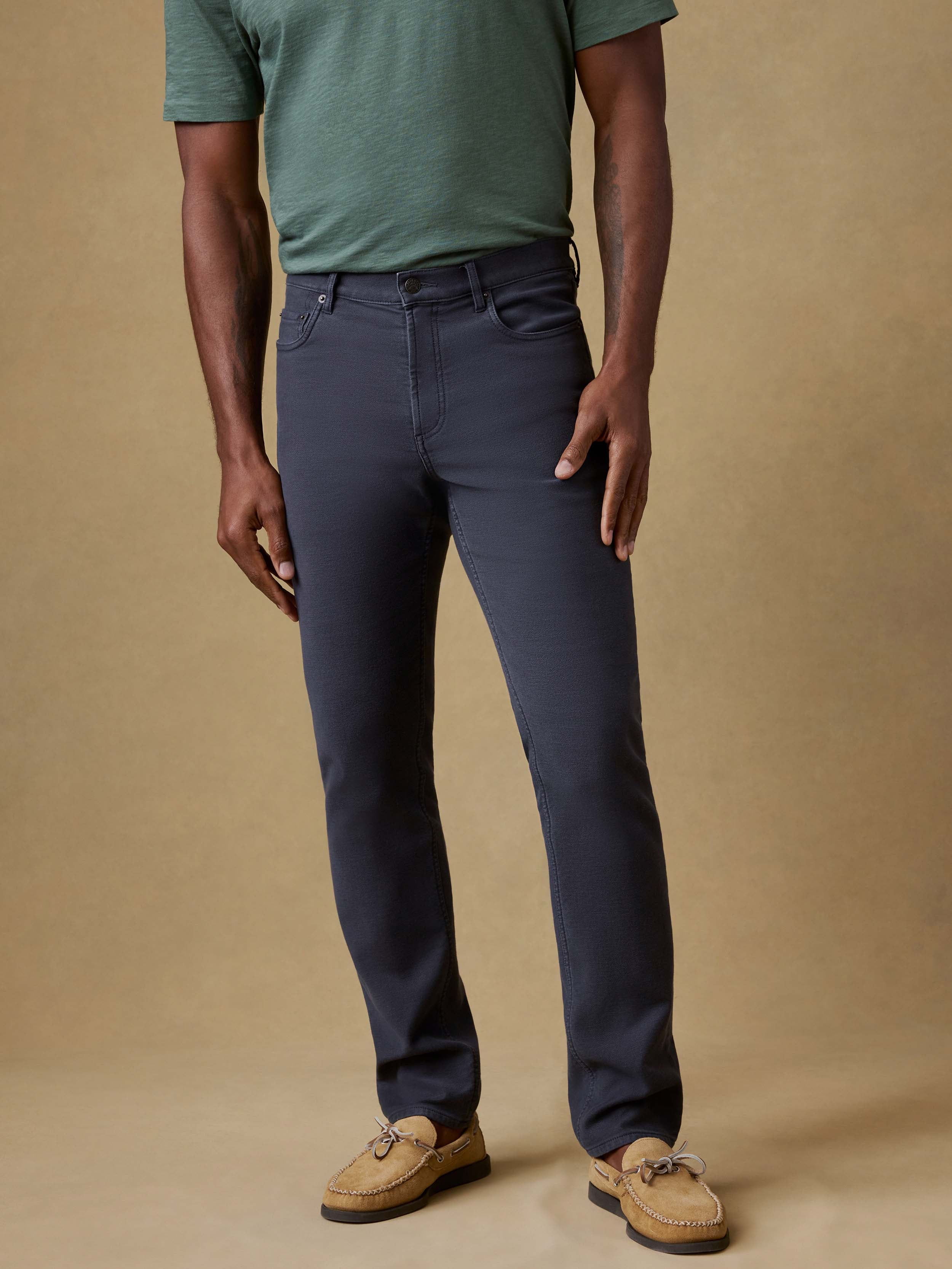 Stretch Terry 5-Pocket Pant - Navy | Faherty Brand