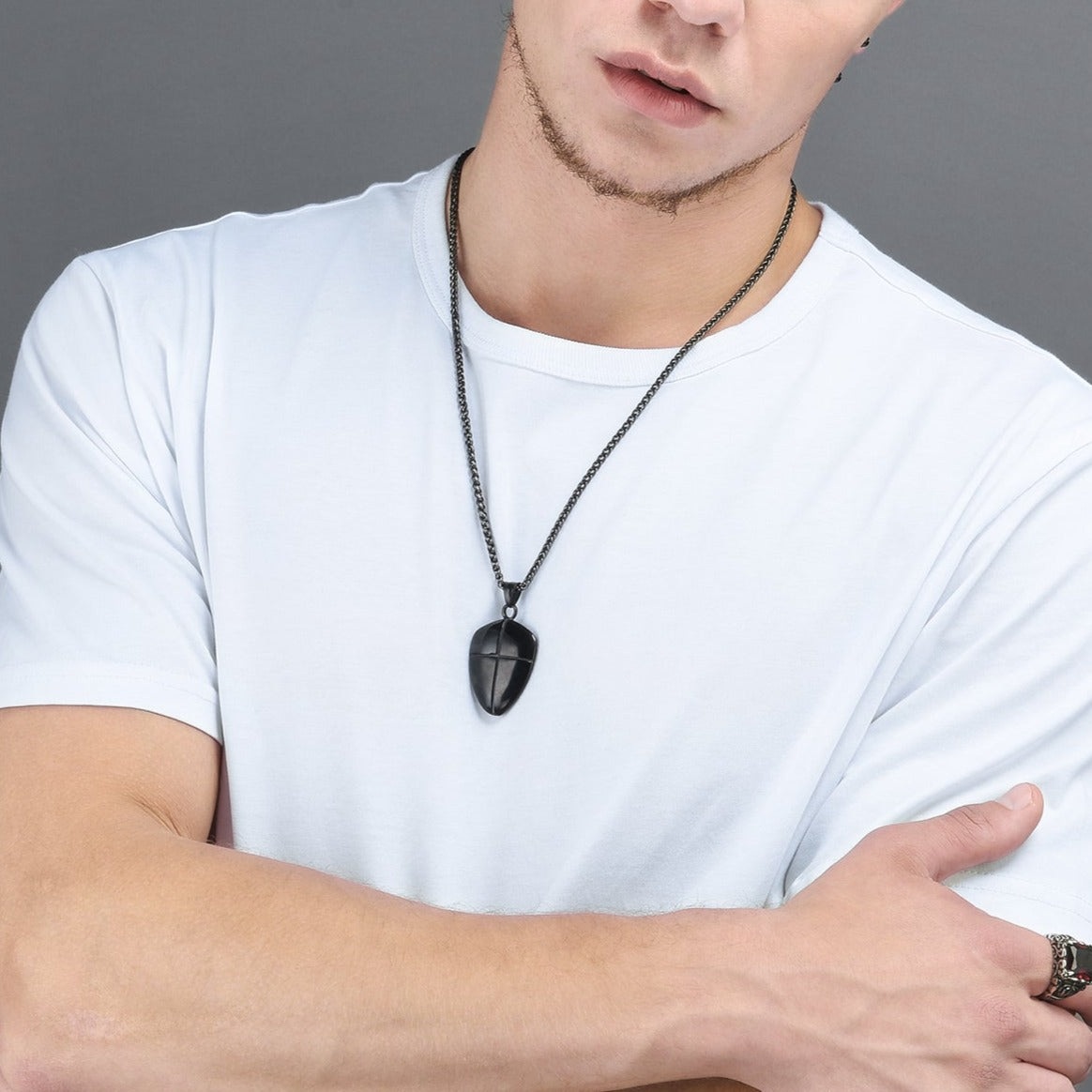 Christian Cross Necklace for Men | Joshua 1:9 – FaithHeart Jewelry