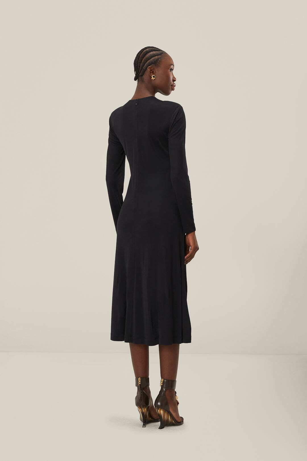 Black Twisted Cup Midi Dress – FARM Rio