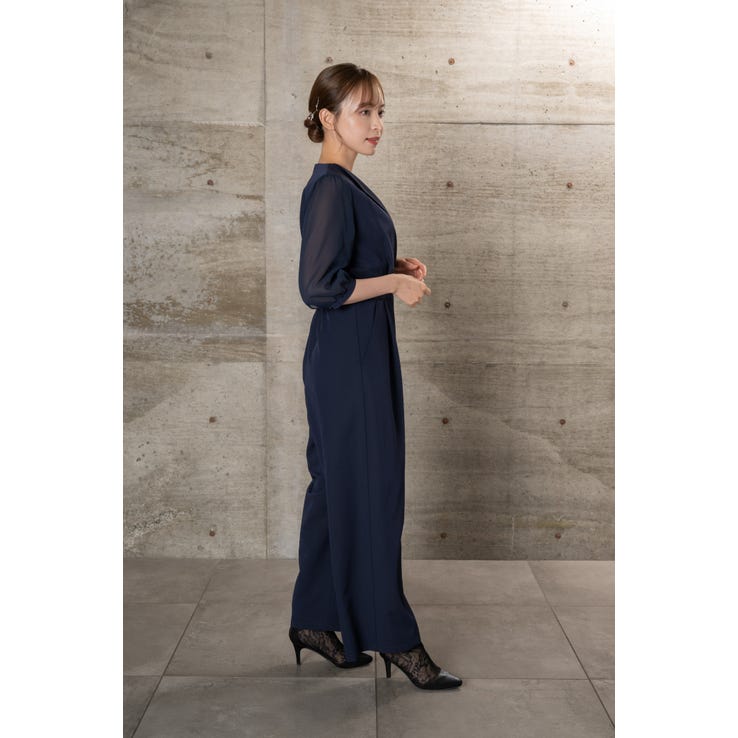 レンタル] BELINDA DE CAPRIS カシュクール袖シフォンオールインワン