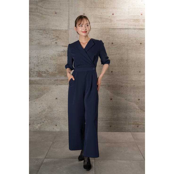 レンタル] BELINDA DE CAPRIS カシュクール袖シフォンオールインワン