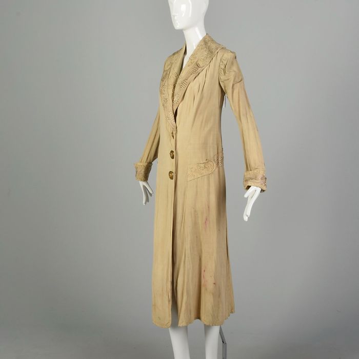 XS/S 1900s Edwardian Linen Duster Jacket Motoring Coat | Fashion
