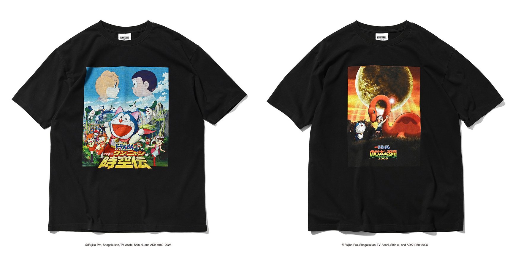 映画ドラえもん」歴代ポスターTシャツ発売 “のび太の恐竜”など全43種類