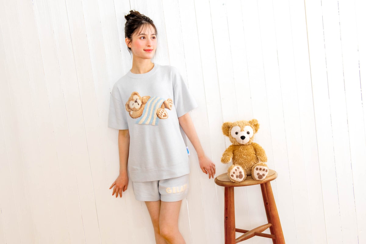 ジェラピケ × ダッフィー＆フレンズ、眠る「ダッフィー」をデザイン