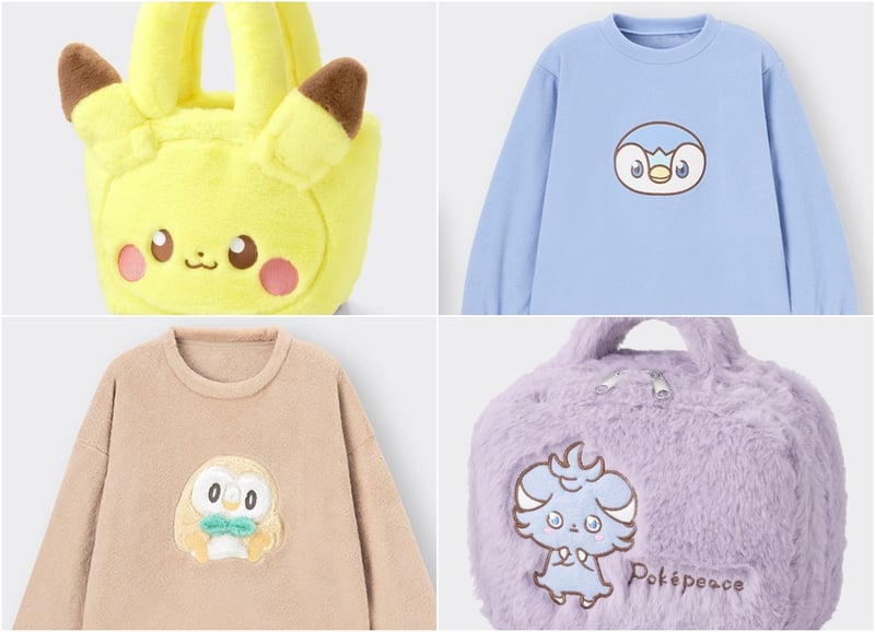 GUが「ポケピース」とコラボ、ピチューを模ったファーバッグや