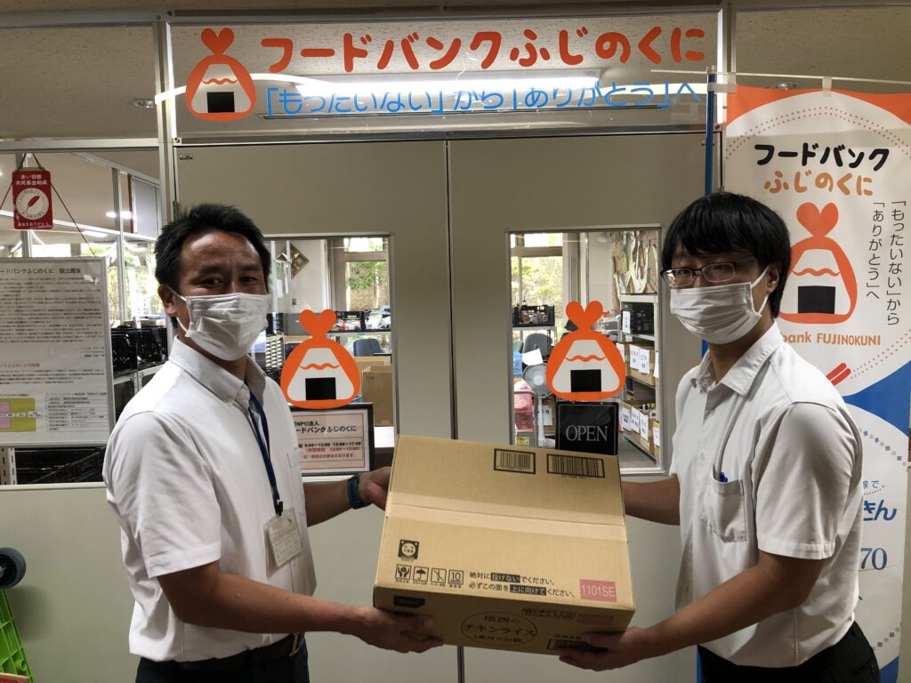 静岡県立清水特別支援学校から食品を寄贈していただきました