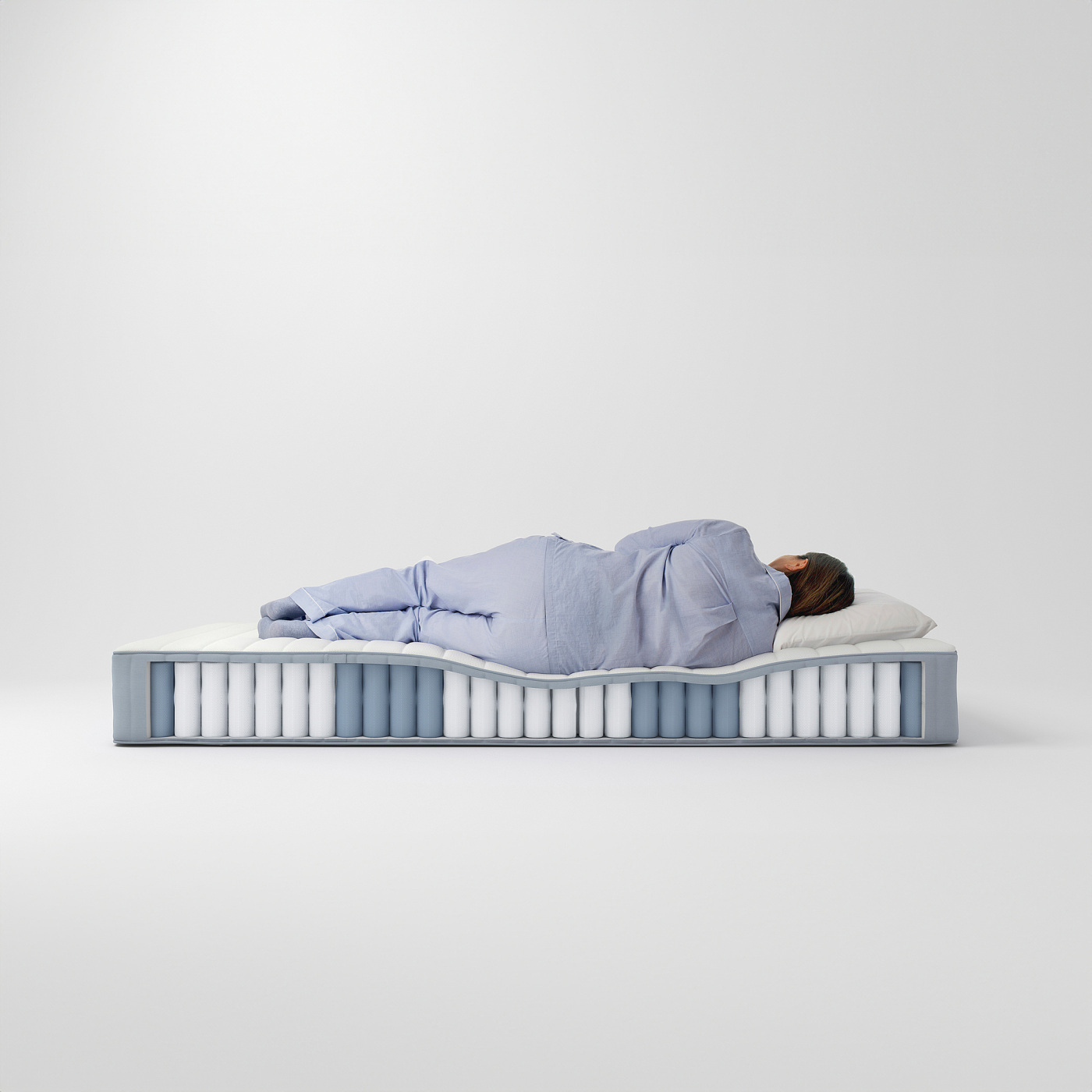 VALEVÅG pocket sprung mattress firm/light blue - IKEA