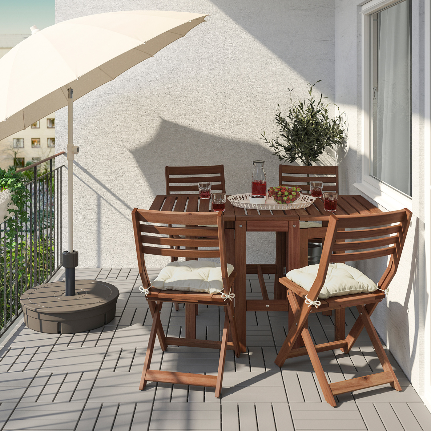 ÄPPLARÖ gateleg table, outdoor brown stained - IKEA