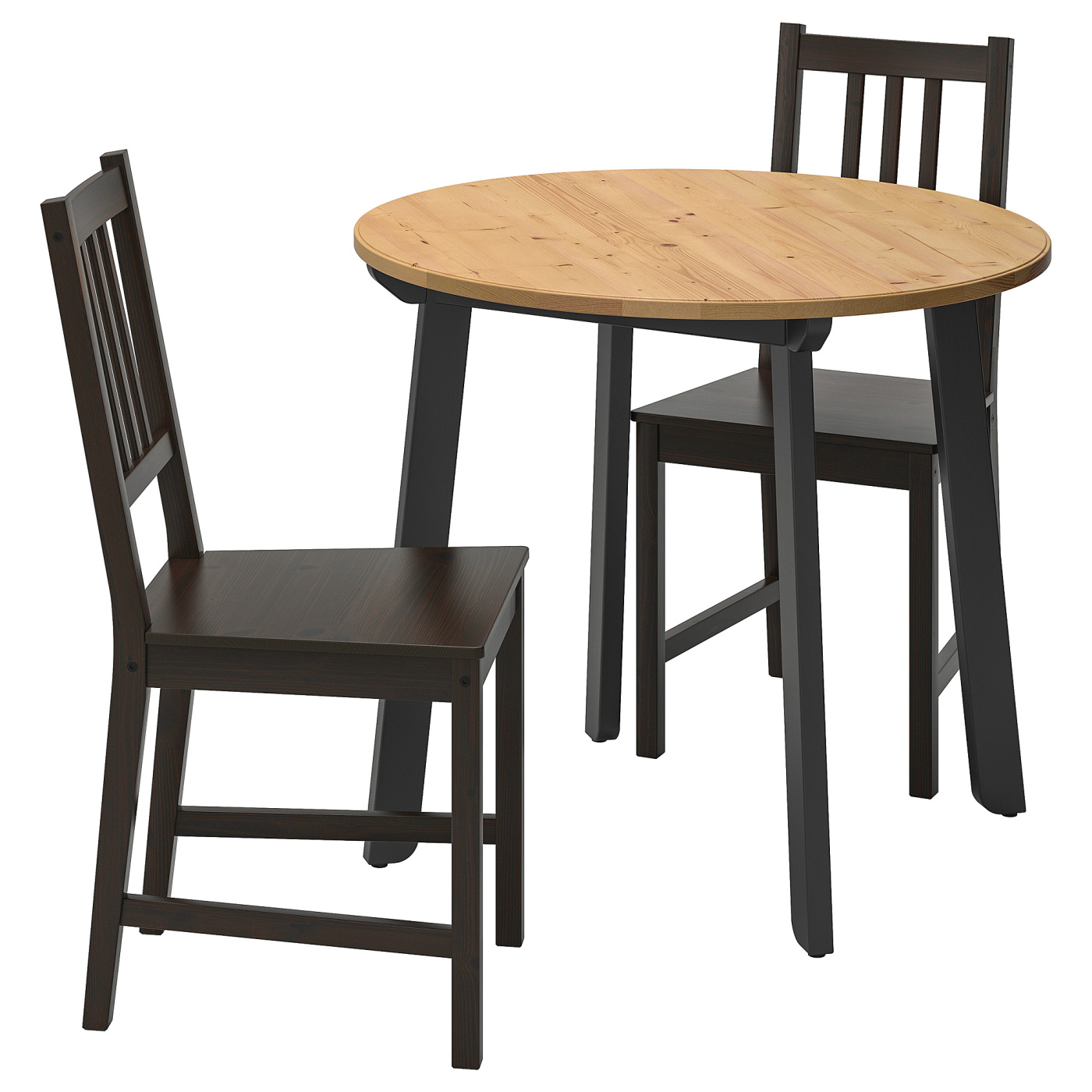 GAMLARED / STEFAN table and 2 chairs light antique stain/brown