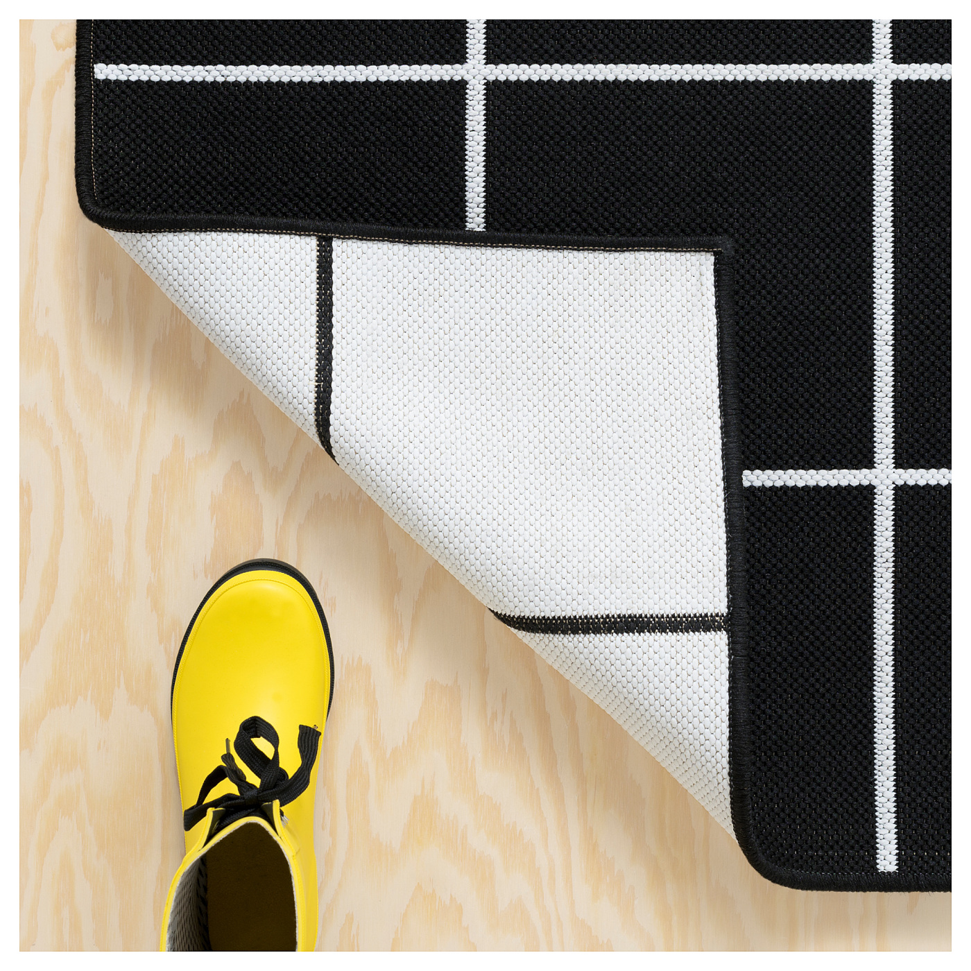 SVALLERUP rug flatwoven, in/outdoor black/white - IKEA