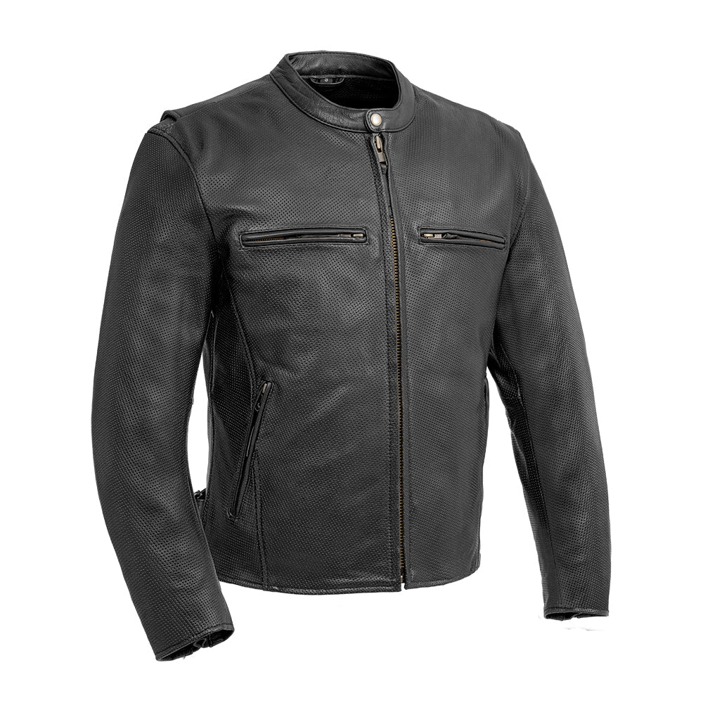 Turbine Motorcycle Perforated Leather Jacket – First MFG Co