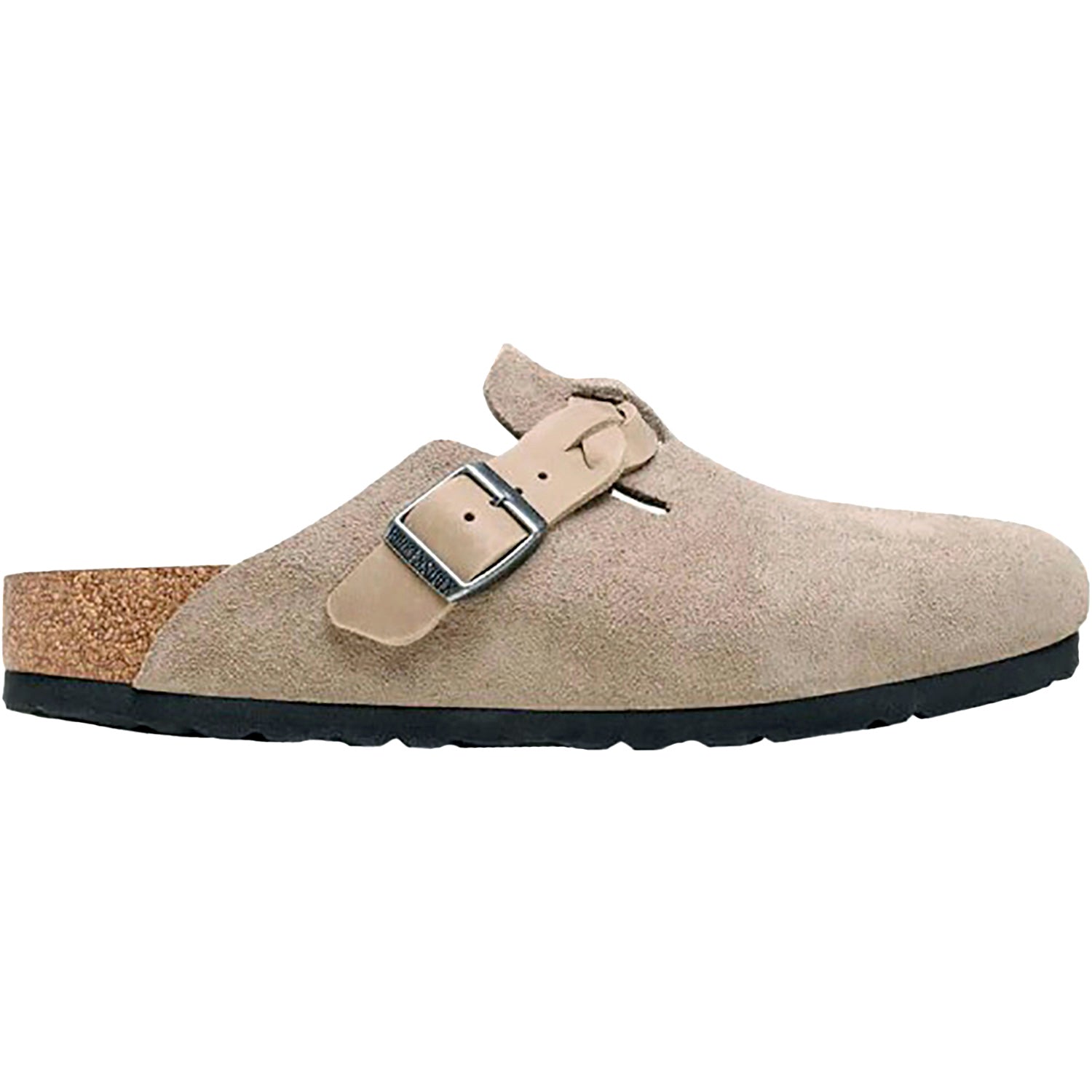 Women's Birkenstock Boston Braid Taupe Suede/Oiled Leather