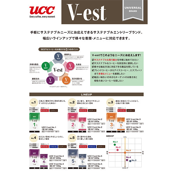UCC V-est No.3（豆）AP500g | フーヅフリッジ UCC運営の業務用食品