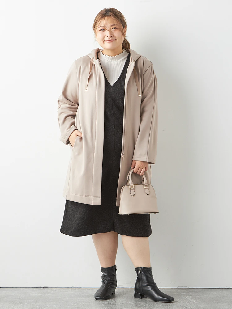 ブラック ふわもちミドルコート | フォーエル公式通販