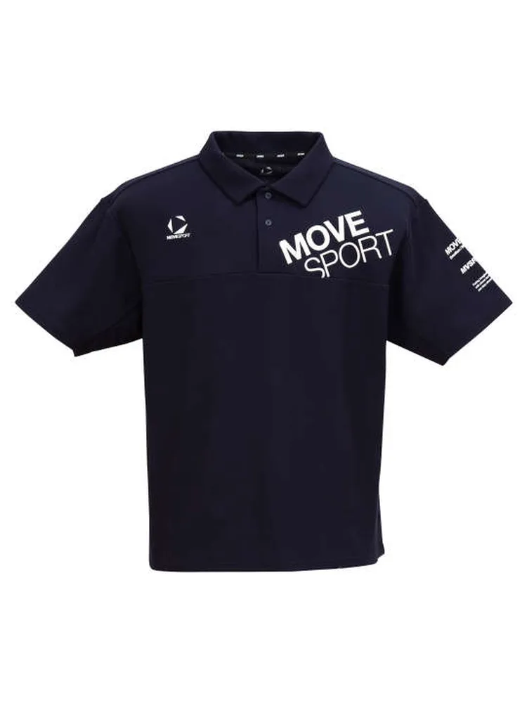ネイビー 【MOVESPORT】SUNSCREEN鬼鹿の子半袖ポロシャツ ＊カタログ