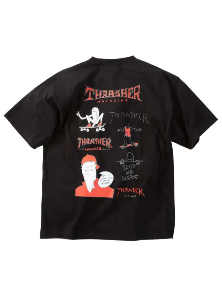 ブラック 【THRASHER(スラッシャー)】半袖TシャツB ＊カタログ商品
