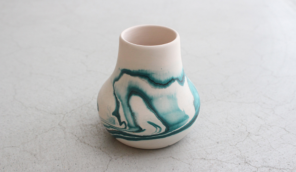 VINTAGE】Nemadji Pottery Flower Base ”Made In USA” ネイティブ