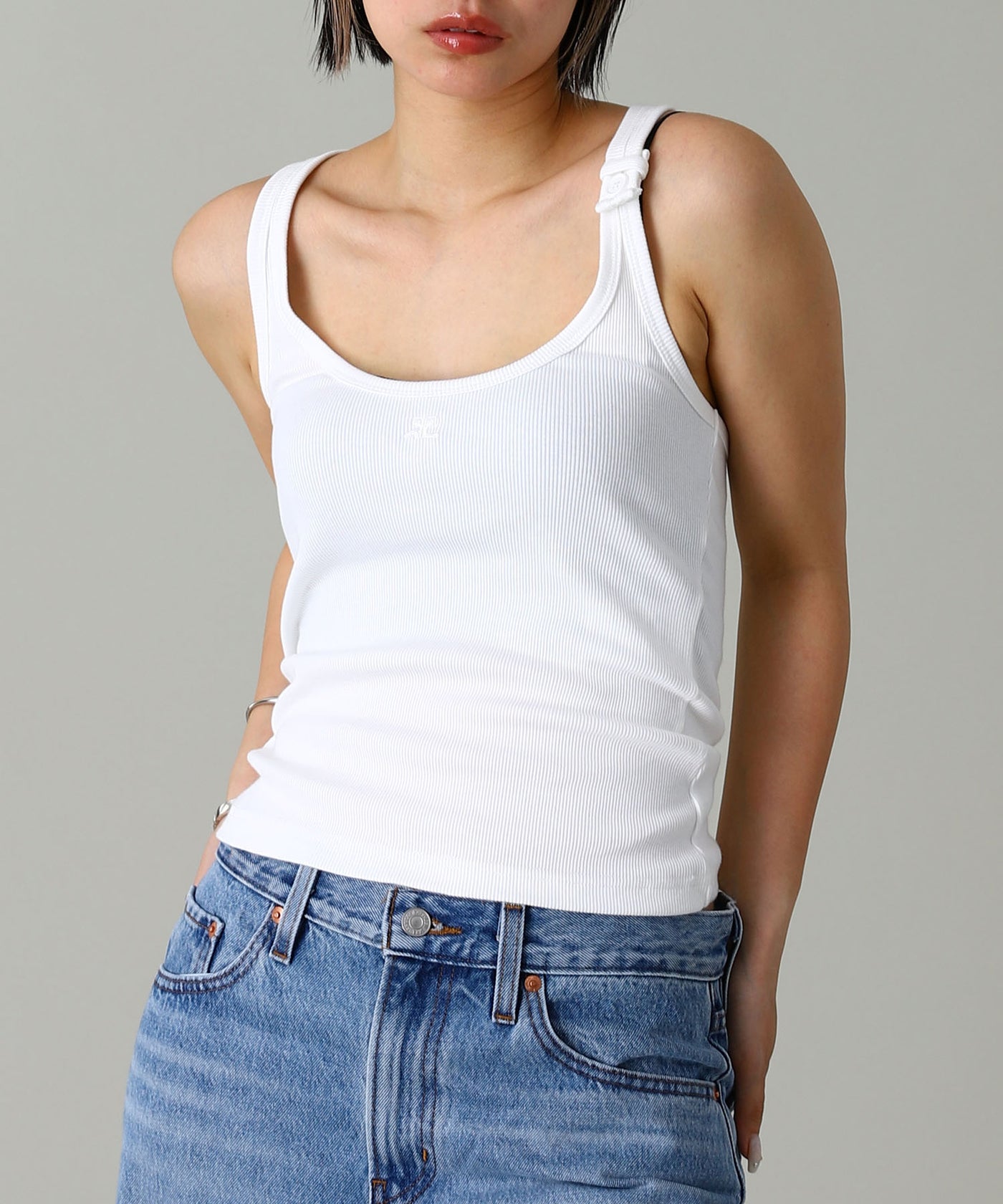 Buckle 90S Rib Tank Top ｜クレージュ(courrèges)｜Forget-me-nots