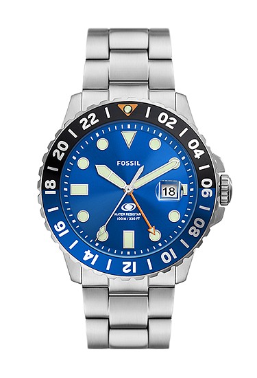 Fossil Blue GMT Stainless Steel Watch - FS5991 - Fossil