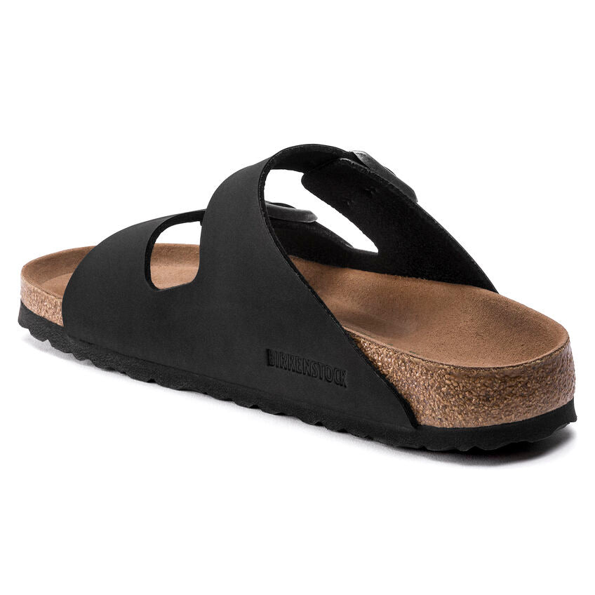 Birkenstock - Arizona Vegan - Black Birkibuc – Fourth Ave Footwear