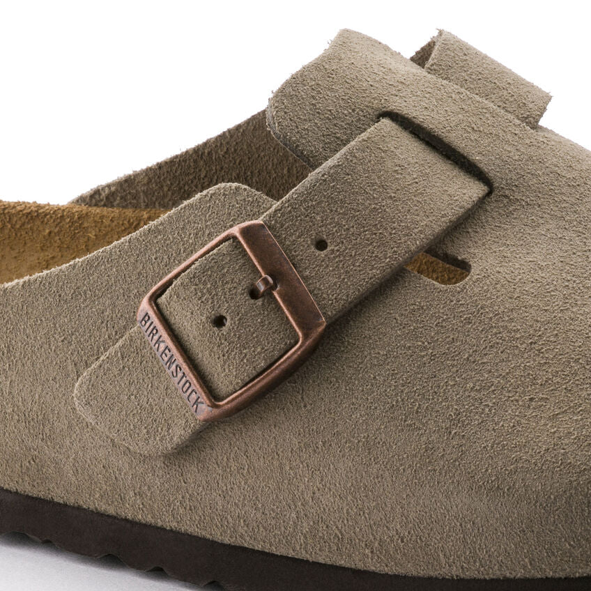 Birkenstock - Boston Soft - Taupe Suede Leather – Fourth Ave Footwear